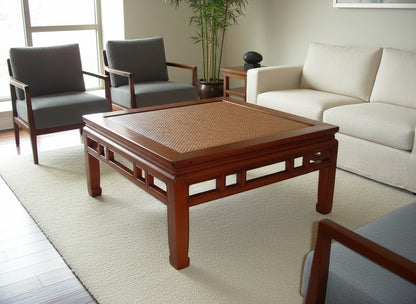 Mesas de centro colonial asiática a medida teca 01/85