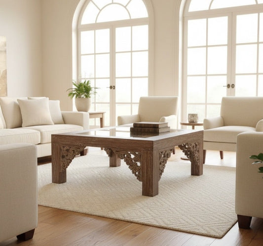 Mesas de centro colonial asiática a medida teca19/85