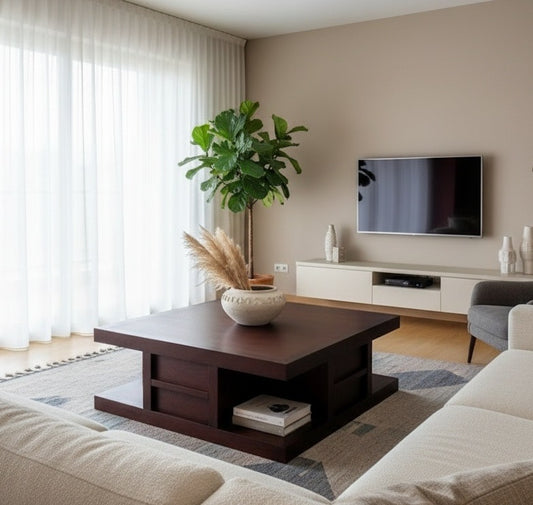 Mesas de centro colonial asiática a medida teca56/85