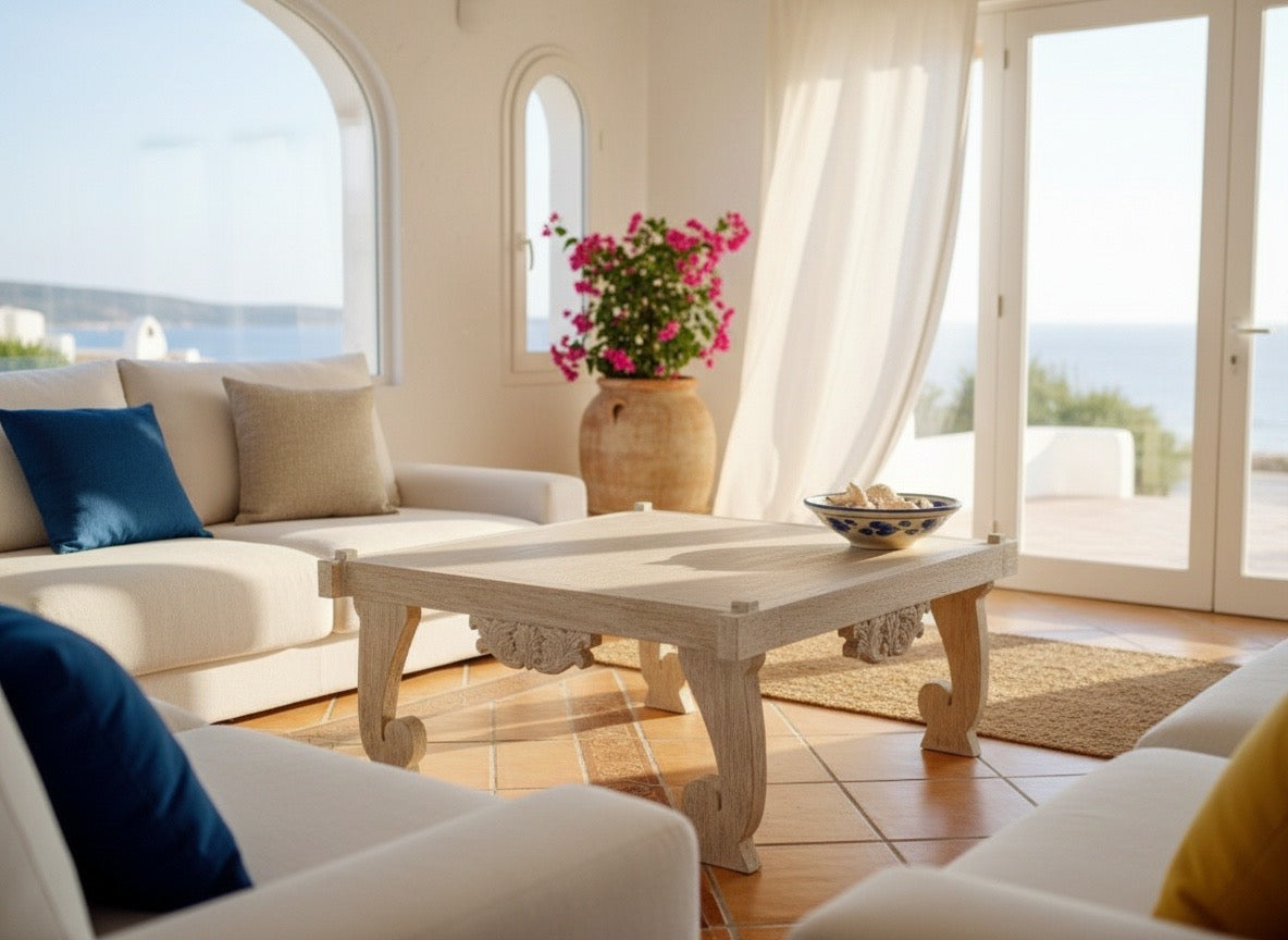 Mesas de centro colonial asiática a medida teca 39/85