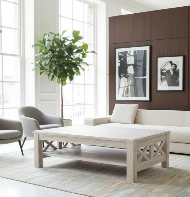 Mesa de centro a medida en teca  estilo colonial-asiático – AM-14594