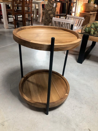 Mesa centro teca y metal a medida  AM20252040