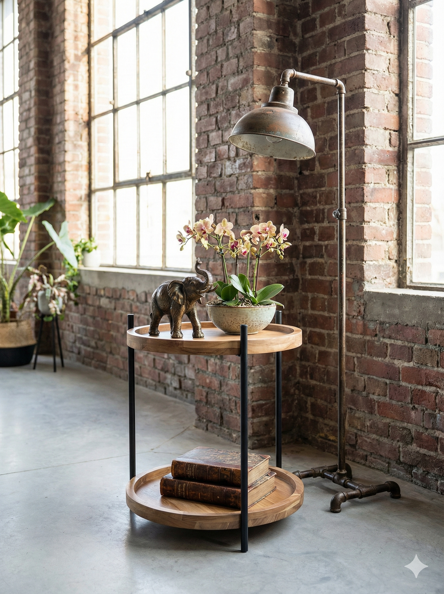 Mesa centro teca y metal a medida  AM20252040