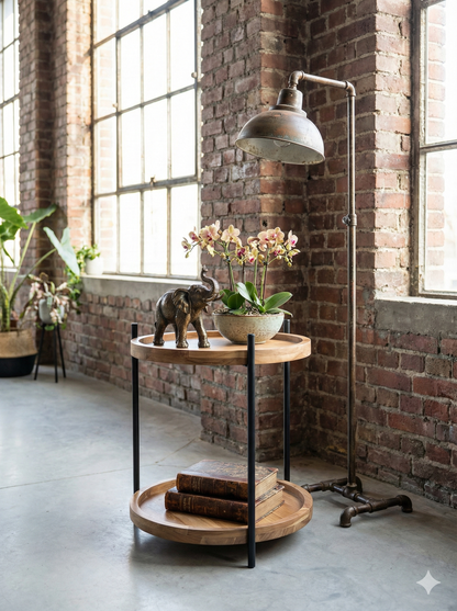 Mesa centro teca y metal a medida  AM20252040