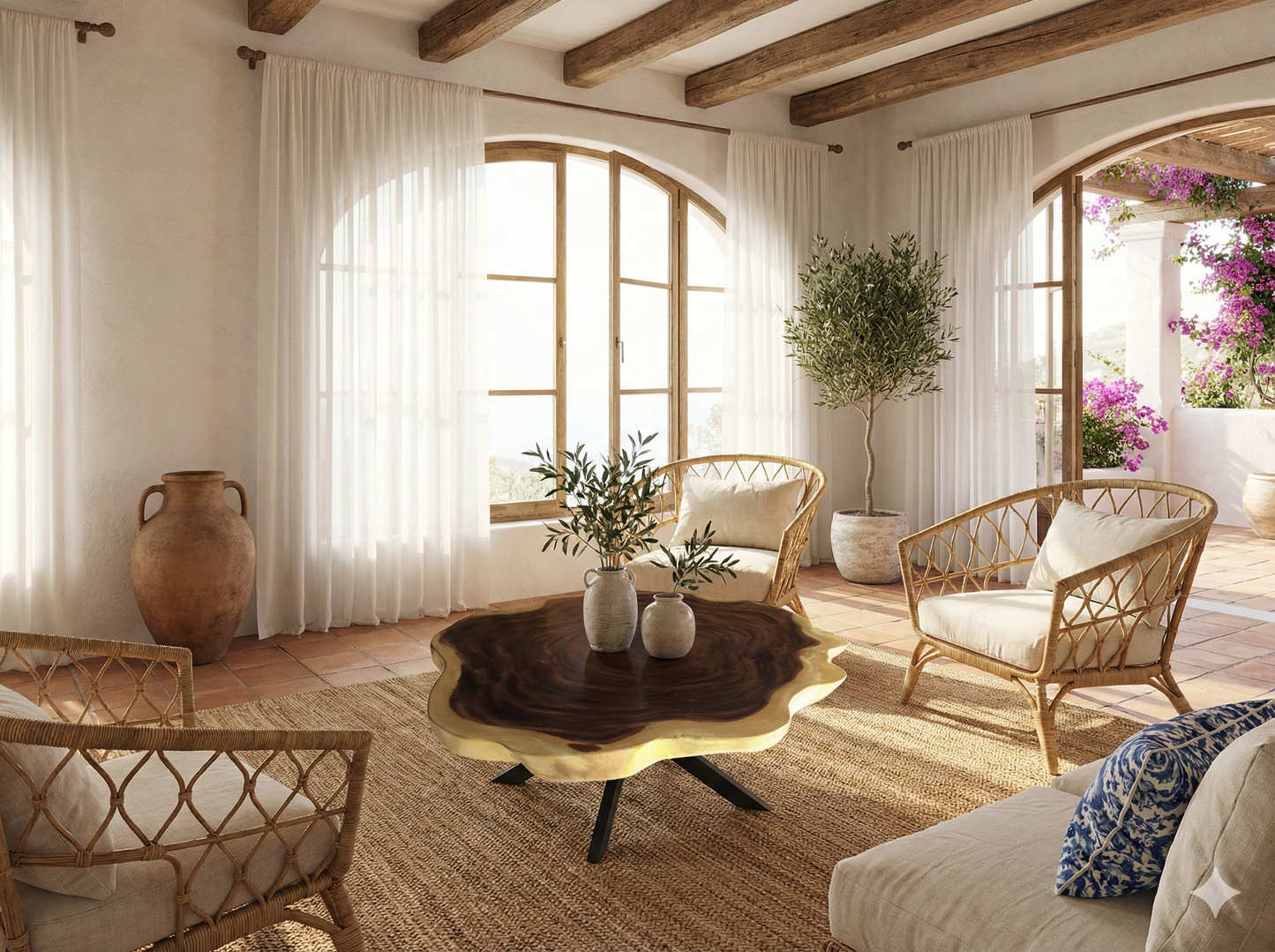 Mesas de centro colonial asiática a medida Suar 48/85