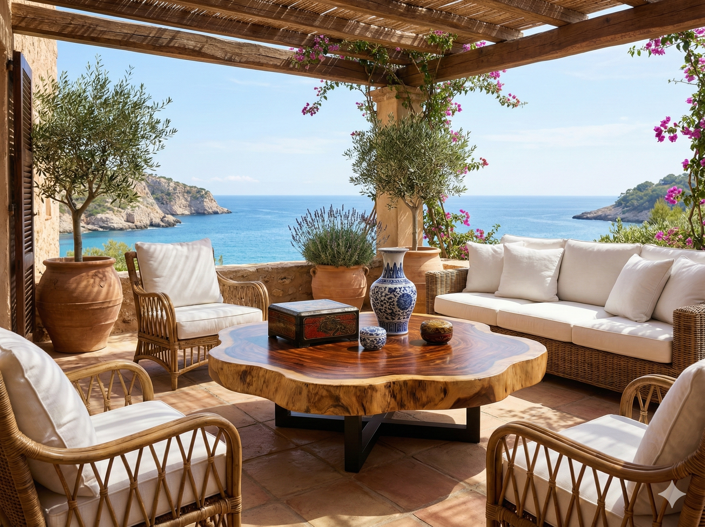 Mesas de centro colonial asiática a medida Suar 48/85