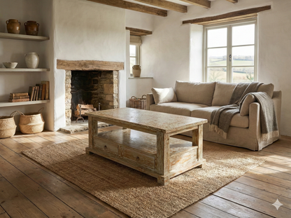 Mesas de centro colonial asiática cajones a medida teca 31/85