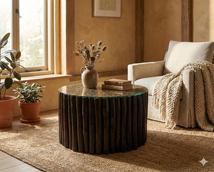 Mesas de centro colonial asiática a medida teca 51/85