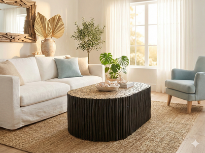 Mesas de centro colonial asiática a medida teca 51/85