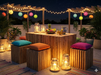 Mesas de centro colonial asiática a medida teca 51/85