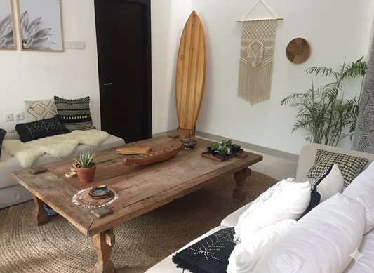 Mesa de centro colonial asiática teca  a medida - AM-14573