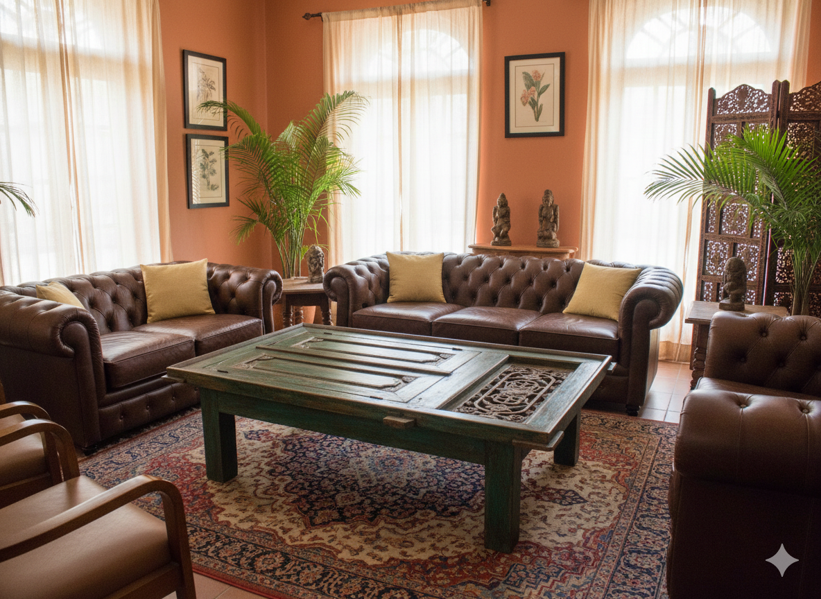 Mesas de centro india colonial asiática a medida teca 22/85