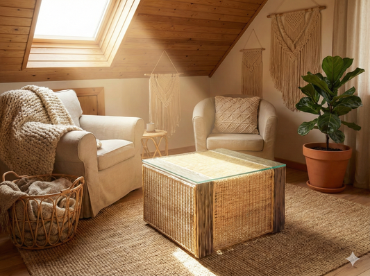 Mesas de centro colonial asiática a medida ratán 15/85