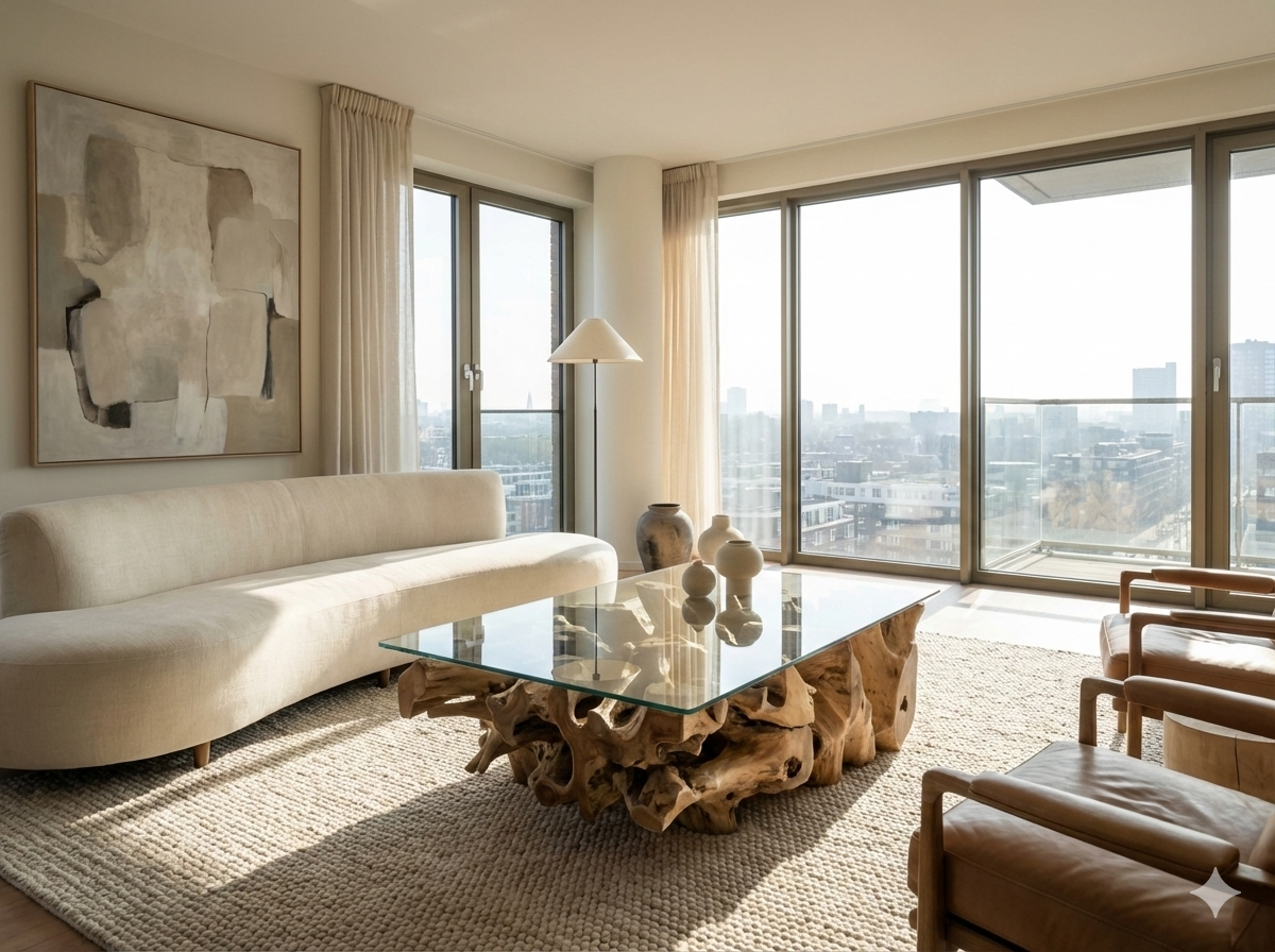 Mesas de centro colonial asiática a medida raíz de teca 66/85