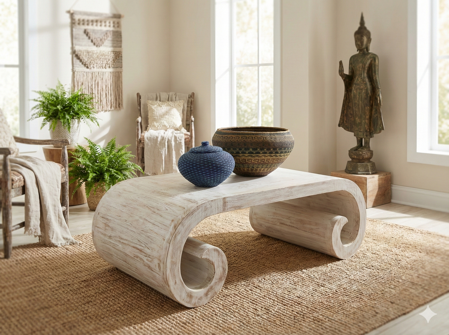 Mesas de centro colonial asiática a medida teca 36/85