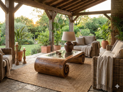 Mesas de centro colonial asiática a medida teca 35/85