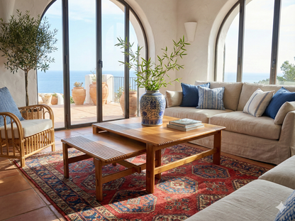 Mesas de centro colonial asiática a medida teca 63/85