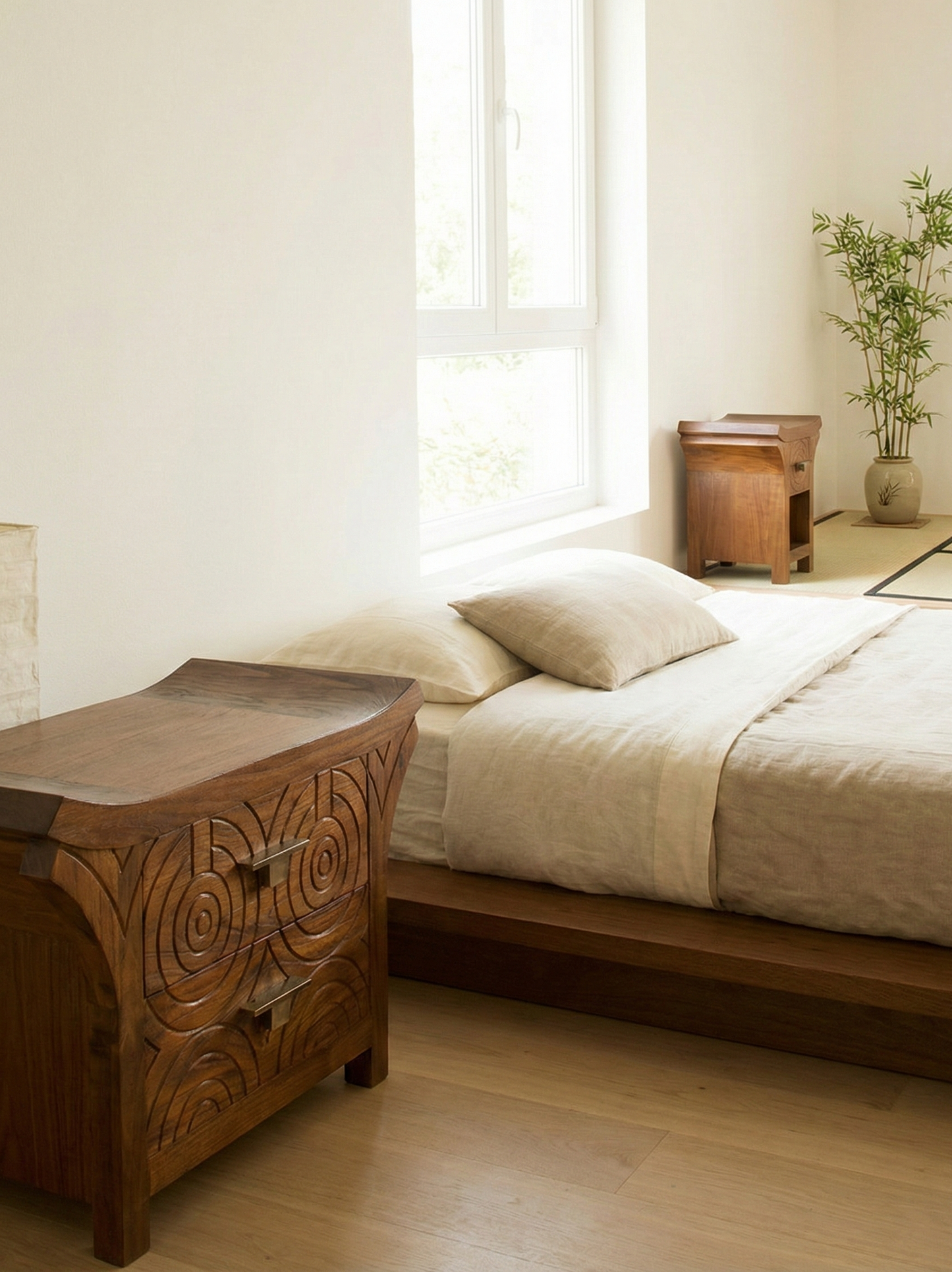 Mesilla colonial asiática a medida teca AM54/63