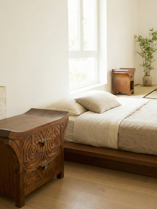 Mesilla colonial asiática a medida teca AM54/63