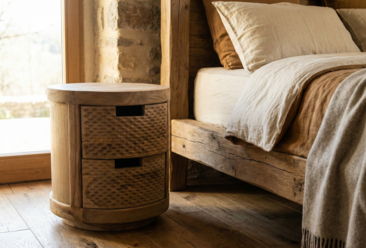 Mesilla circular colonial a medida teca  AM62/63