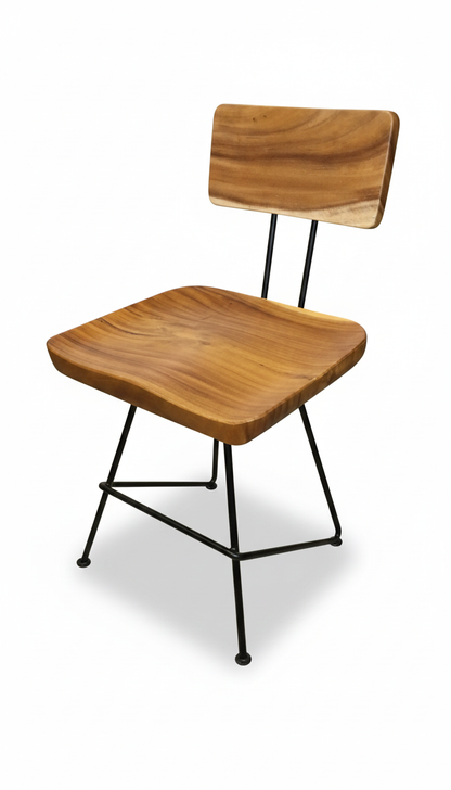Silla en madera de Suar y metal AM-21573