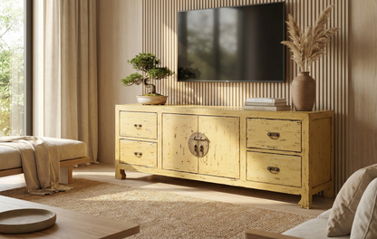 Mueble colonial asiático a medida teca TV 08/59