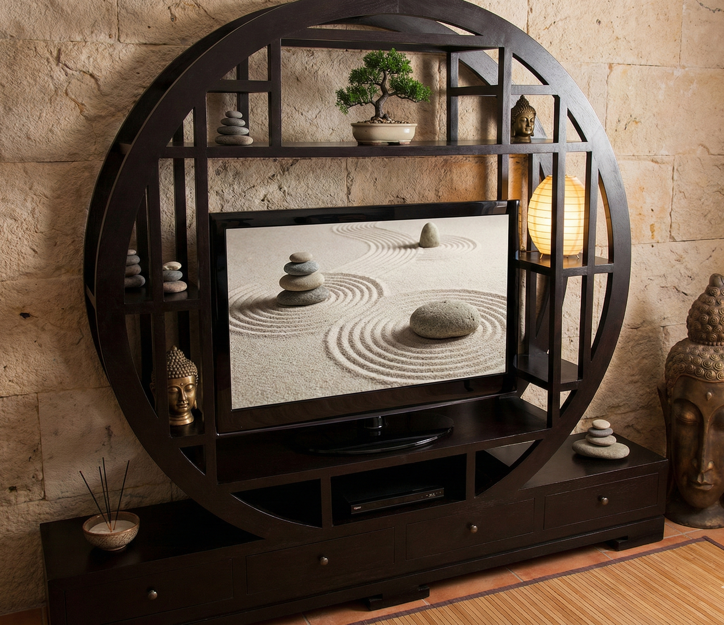 Mueble TV a medida colonial asiático teca 40/59