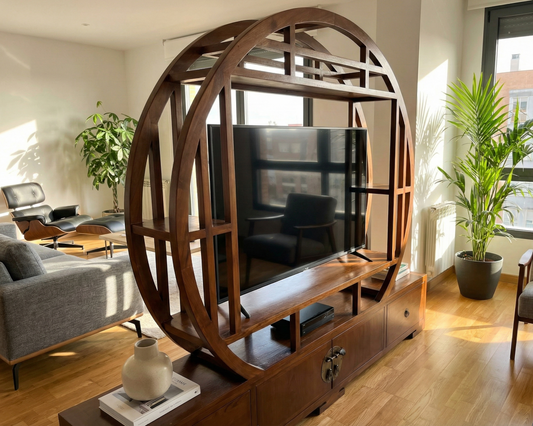 Mueble TV a medida colonial asiático teca 40/59