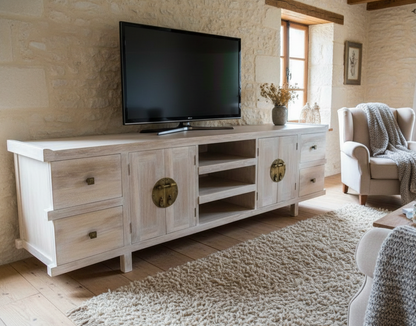 Mueble TV colonial a medida teca 31/59