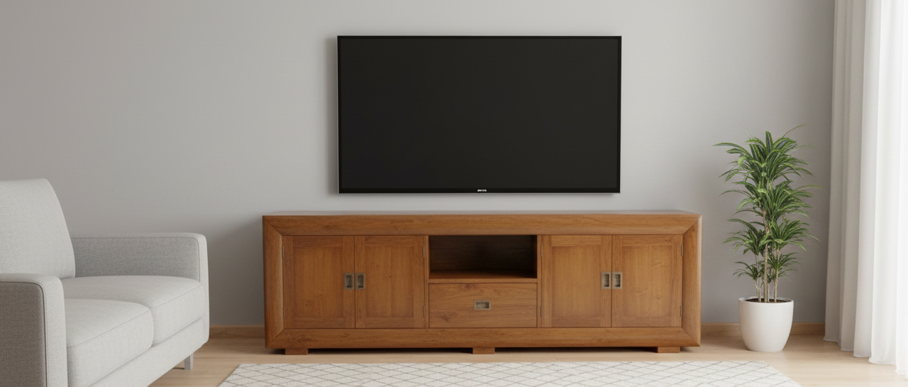 Mueble TV a medida colonial teca 07/59