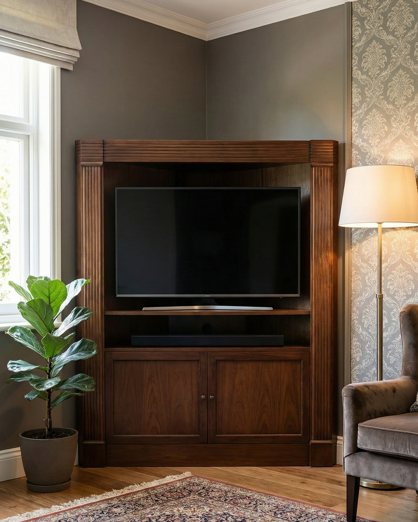 Mueble TV a medida esquinero colonial 42/59