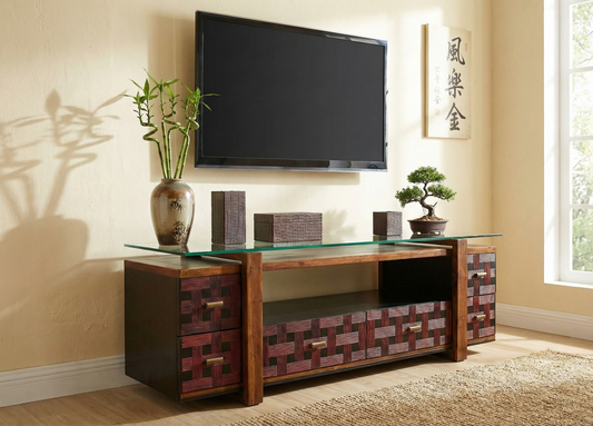 Mueble TV a medida japonés teca 30/59