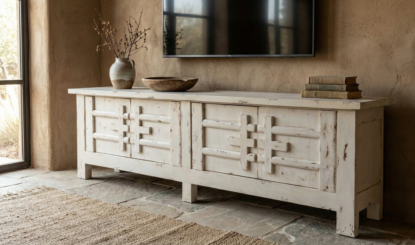 Mueble TV colonial a medida teca 45/59