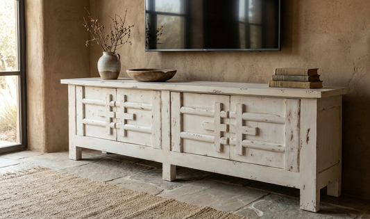 Mueble TV colonial a medida teca 45/59