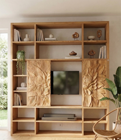 Mueble de televisión con estantería a medida AM1745