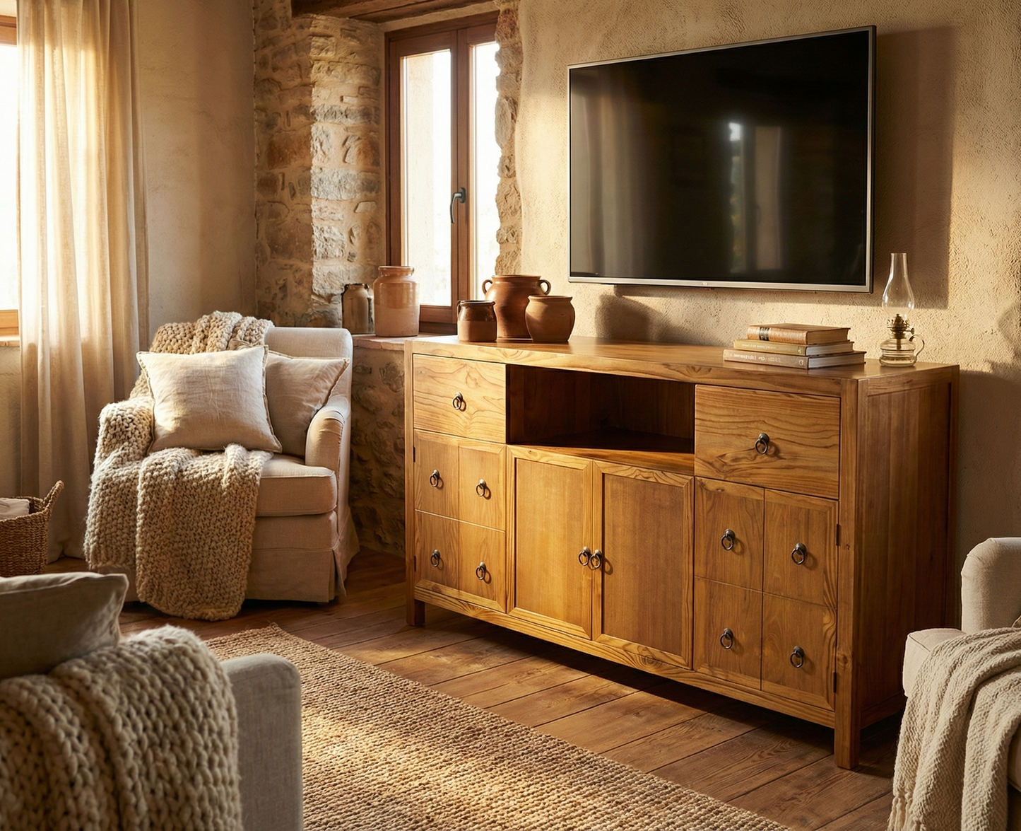 Mueble TV estilo colonial a medida - AM-14692