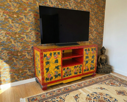 Mueble tv tibetano a medida  pintado a mano Antik - AM-14681