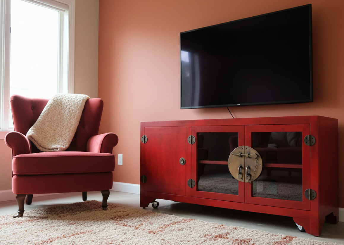 Mueble tv a medida asiático colonial teca AM202410171859