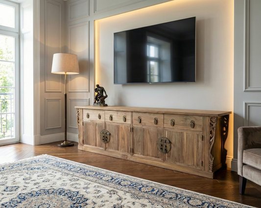 Mueble TV a medida colonial asiático teca 24/59