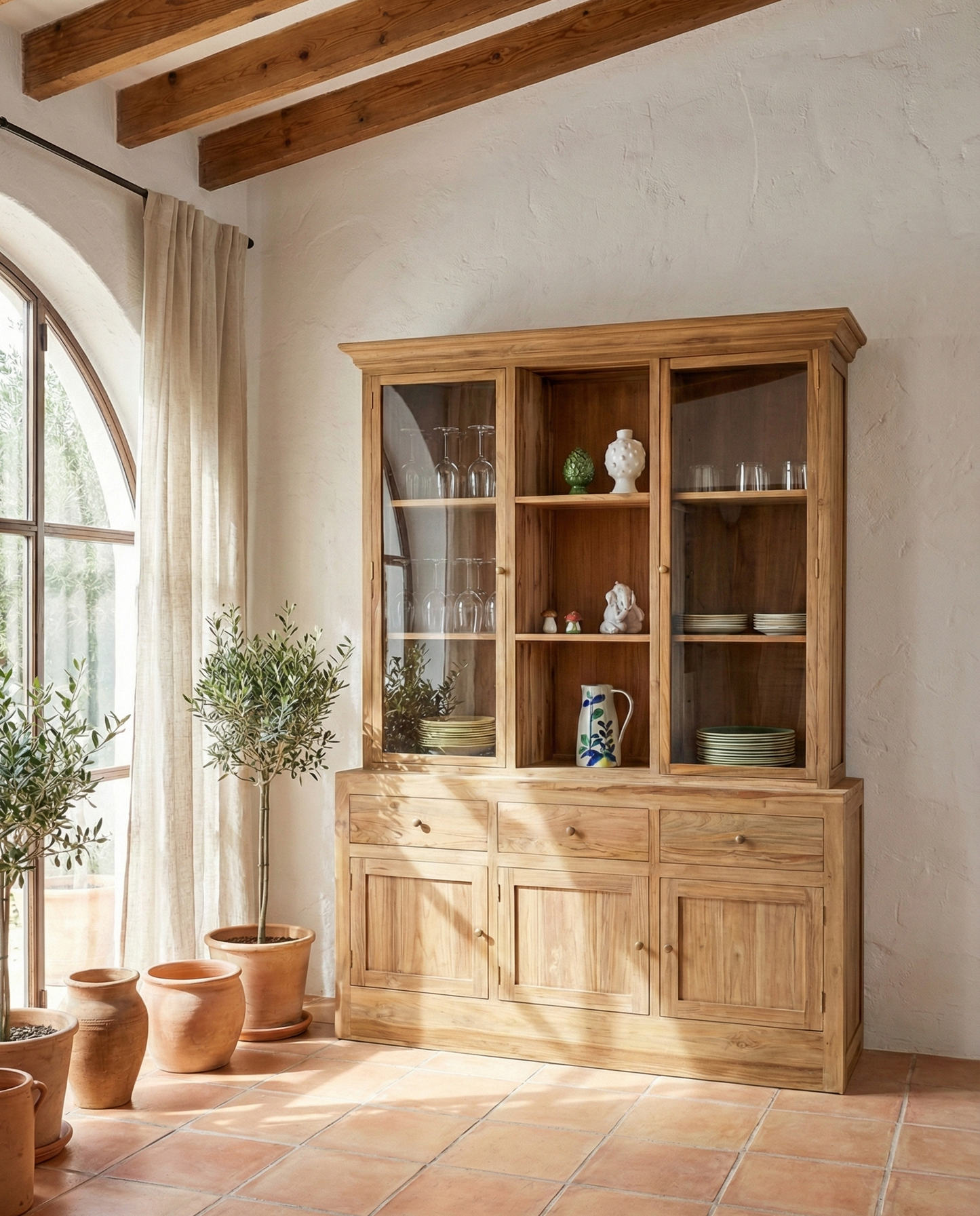 Vitrina colonial a medida teca 02/47