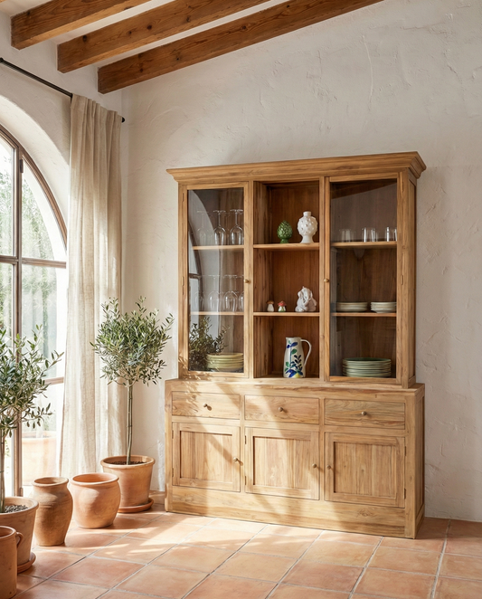 Vitrina colonial a medida teca 02/47