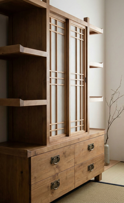 Vitrina colonial asiática a medida teca 43/47