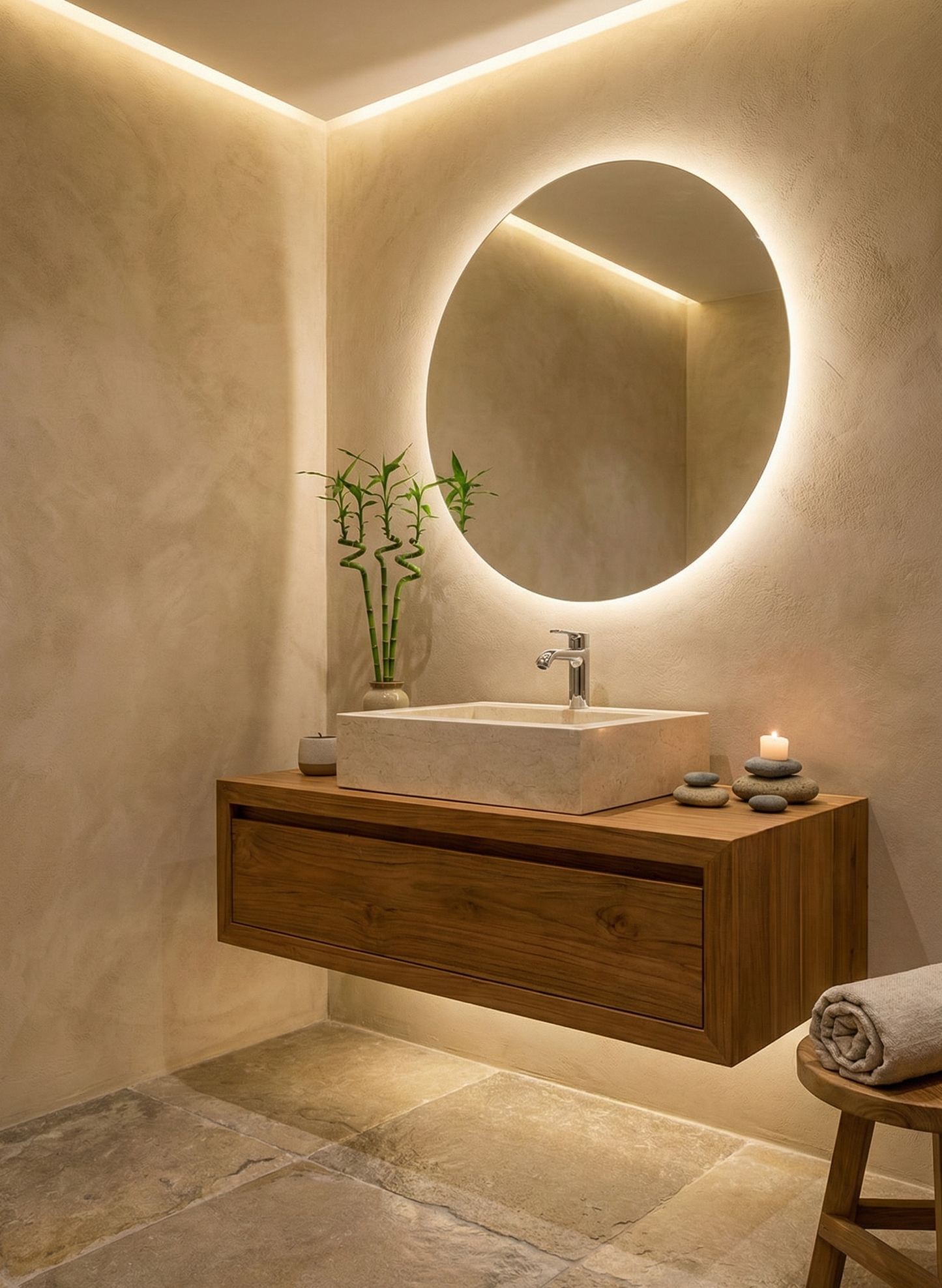 Mueble de Baño colonial asiático a medida teca 06/26