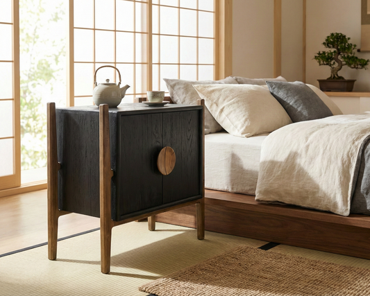 Mesilla asiática a medida con tirador tallado teca AM202208041944