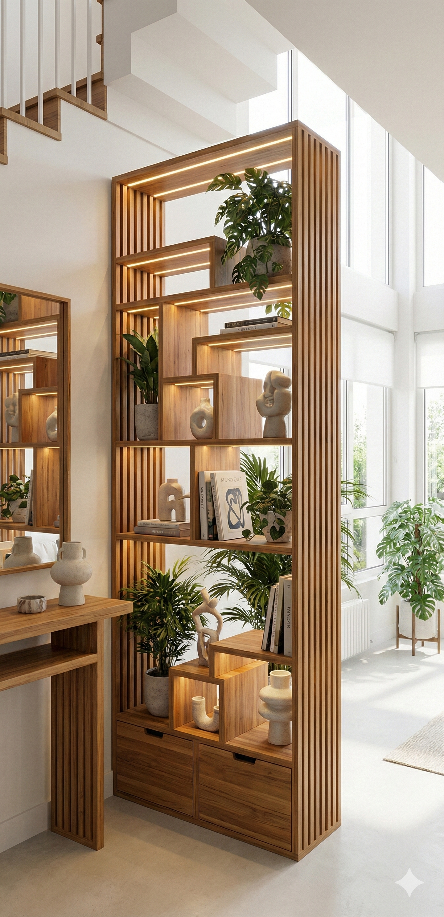 Librería colonial asiática a medida teca 41/64