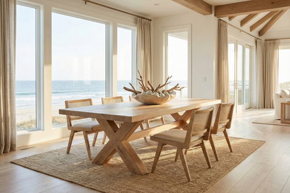 Mesa de comedor aspas en madera de teca AM-13981