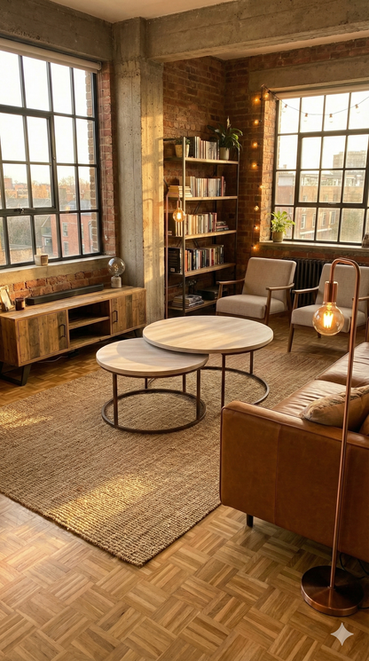 Mesas de centro colonial asiática nido teca y metal 10/85