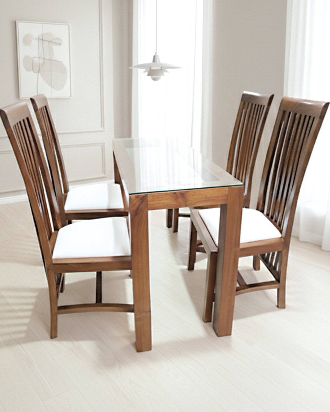 silla colonial en teca AM02125