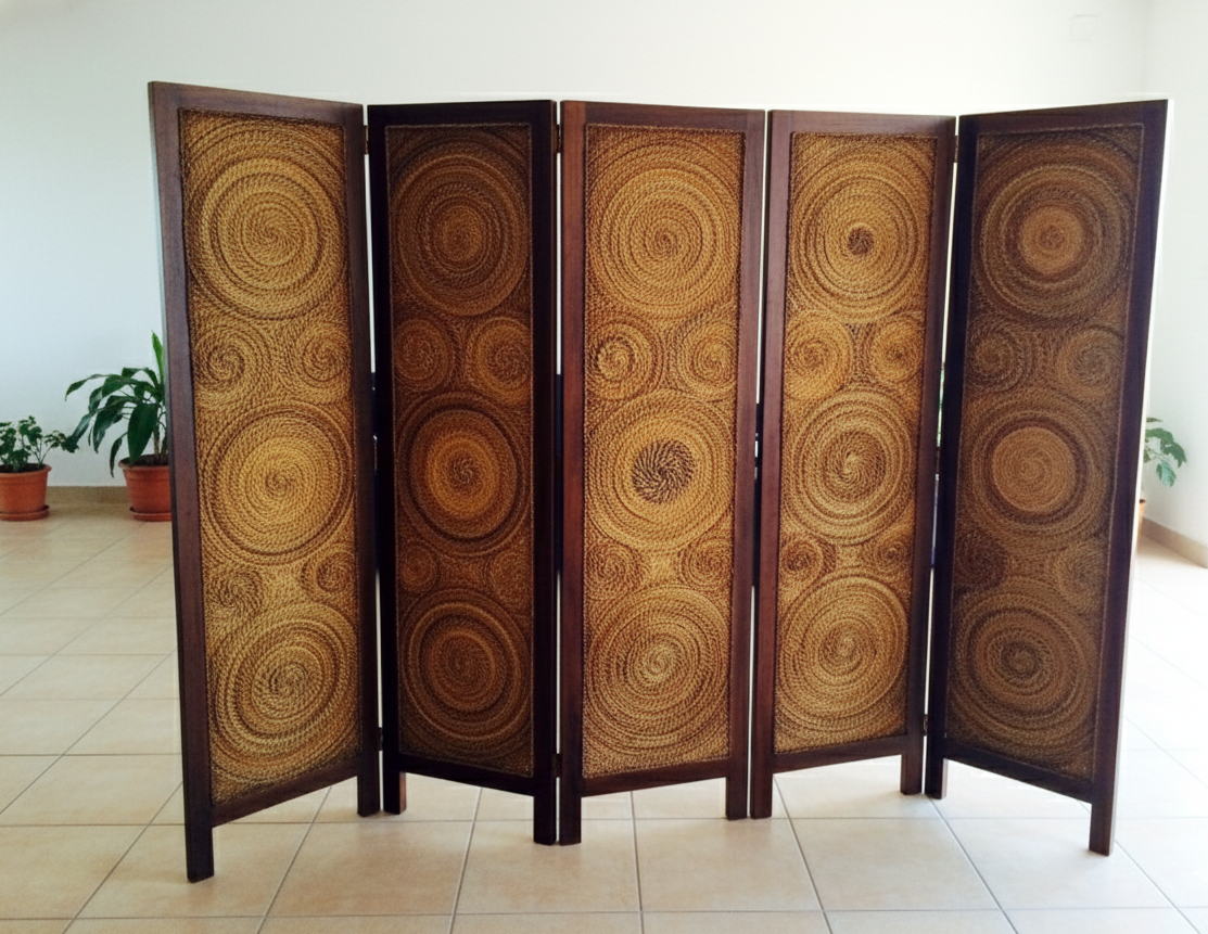 Biombo a medida teca y banana AM17/32
