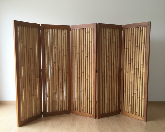 Biombo a medida teca y bambú AM16/32